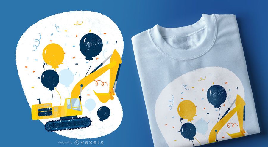 Diseño de camiseta de cumpleaños Bulldozer Diseño de camiseta de cumpleaños Bulldozer