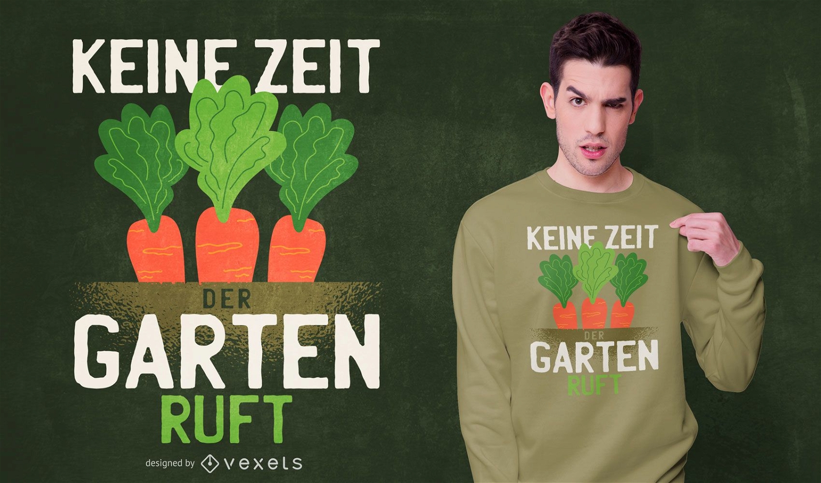Karotte Deutsch Zitat T-Shirt Design