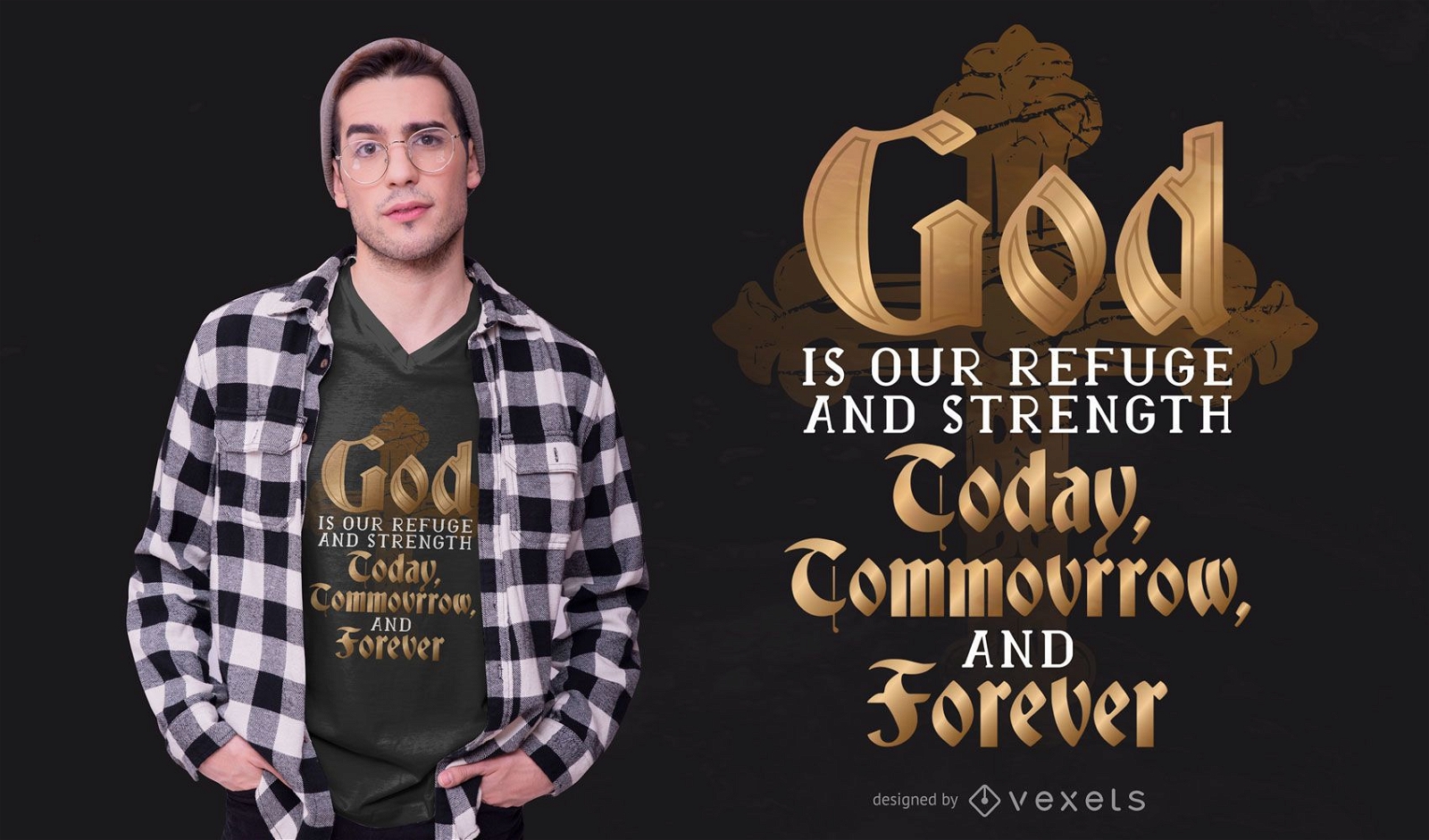 Design de t-shirt com letras de Deus