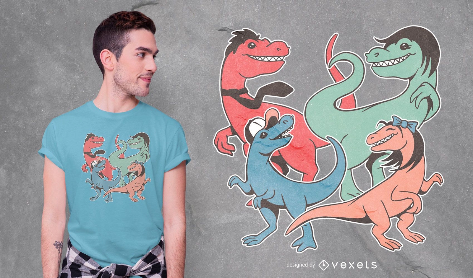 Diseño de camiseta de familia de dinosaurios