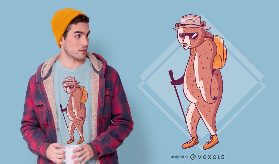 Hiking Bear T-shirt Design Hiking Bear T-shirt Design