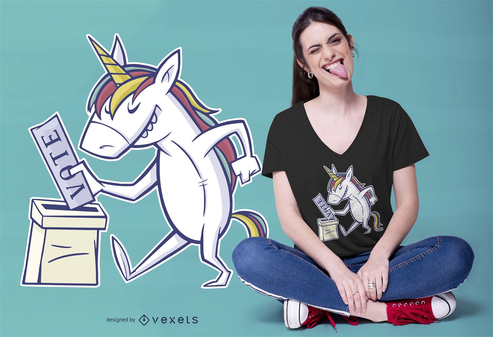 Design de camisetas Unicorn Vote