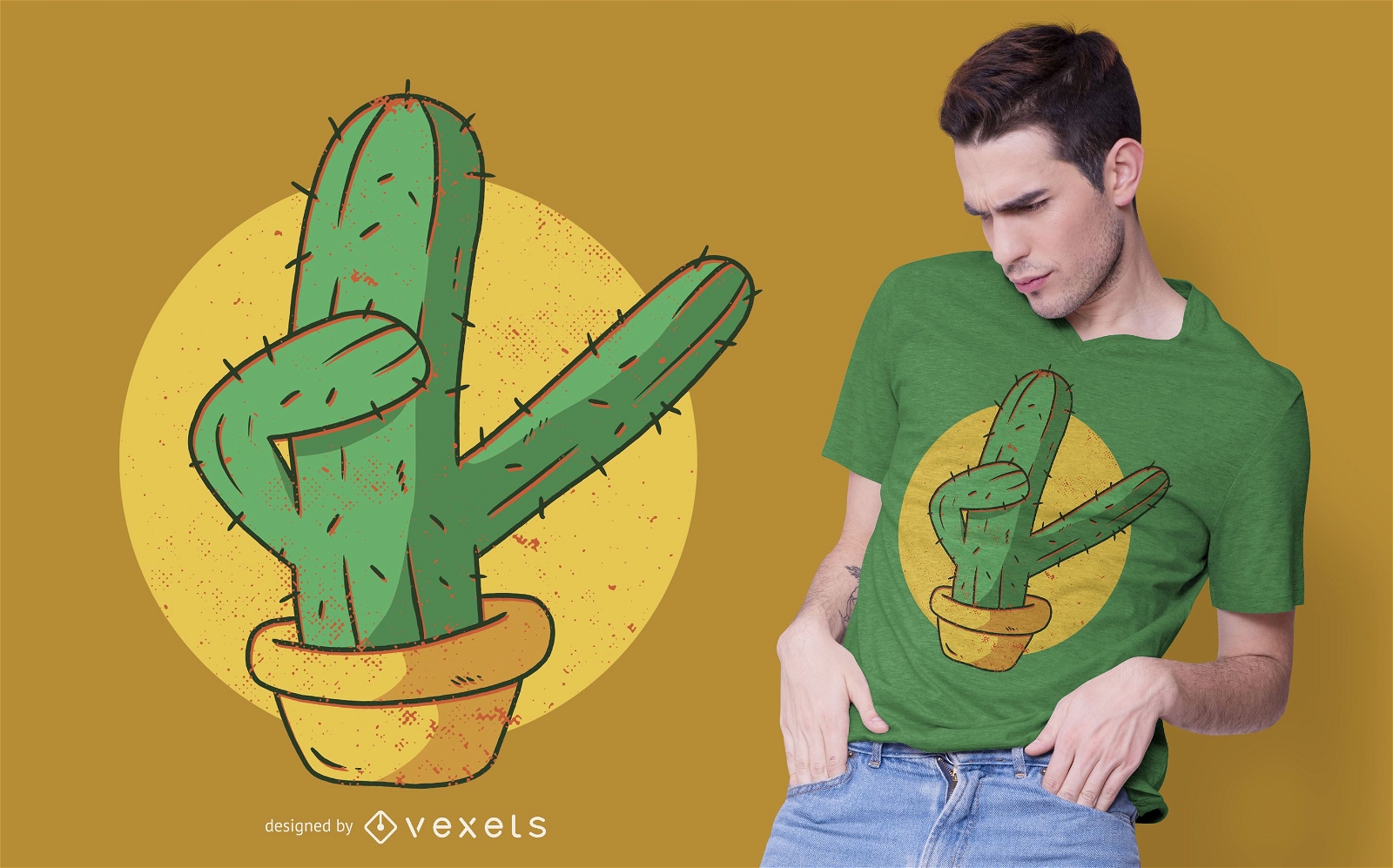 Dise?o de camiseta de cactus dabbing