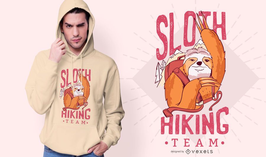 Diseño de camiseta de Sloth Hiking Team Diseño de camiseta de Sloth Hiking Team