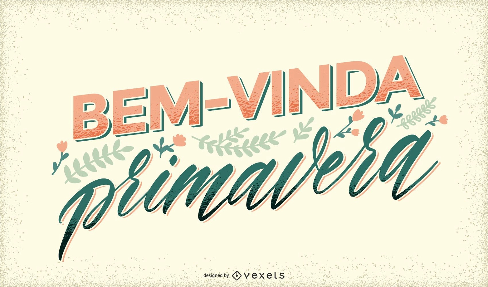 Willkommen Frühling portugiesischen Schriftzug
