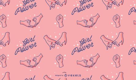 Girl power women's day pattern Girl power women's day pattern