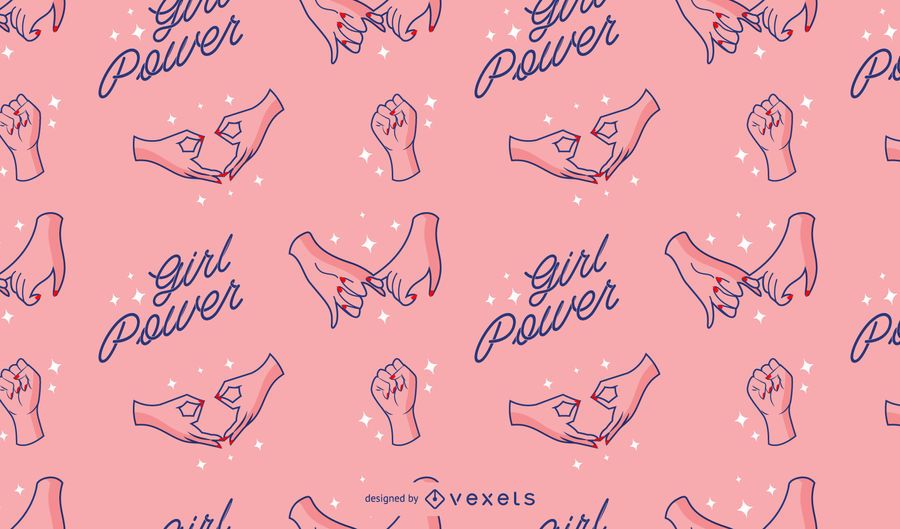 Girl power women's day pattern Girl power women's day pattern