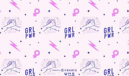 Grl pwr women's day pattern