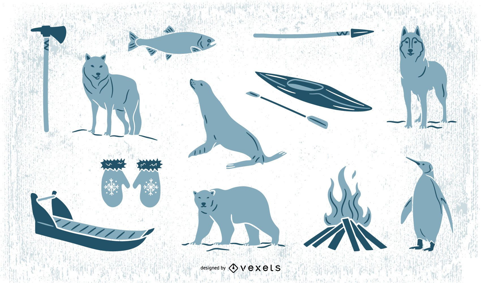 Eskimo Doodle Monocolor Elements Pack