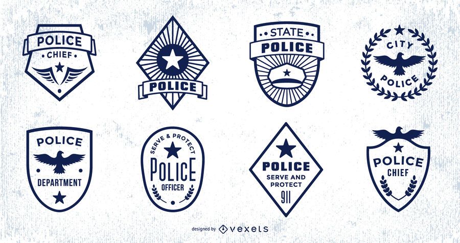 Police Badge Stroke Design Pack Police Badge Stroke Design Pack