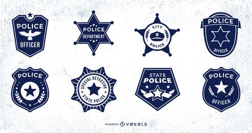 Paquete de diseño de insignia de policía