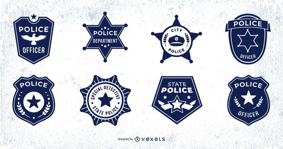 Paquete de diseño de placa de policía Paquete de diseño de placa de policía