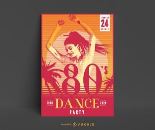 80s Dance Party Poster Design