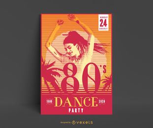 Design de cartaz de festa de dança dos anos 80 Design de cartaz de festa de dança dos anos 80