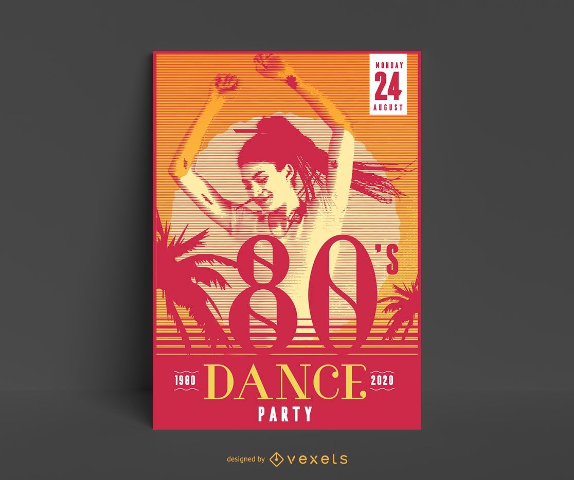 80er Jahre Dance Party Poster Design