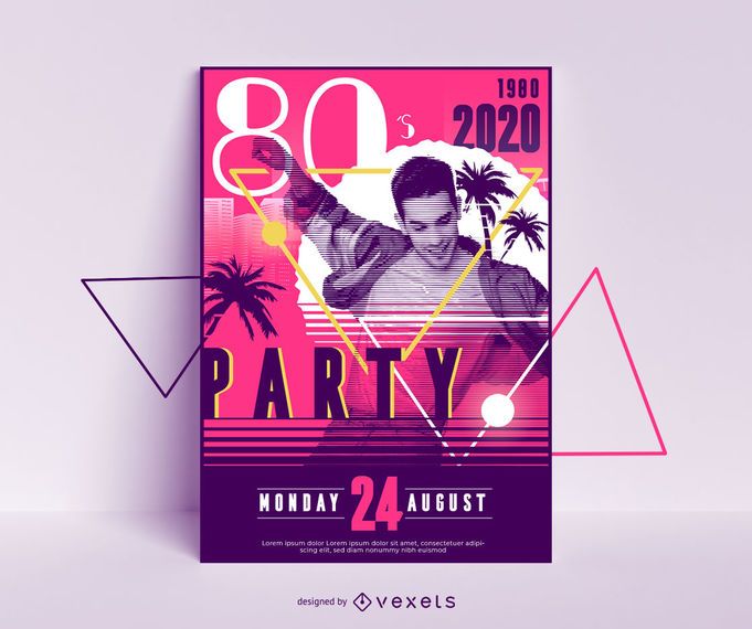 80s Party Poster Design 80s Party Poster Design