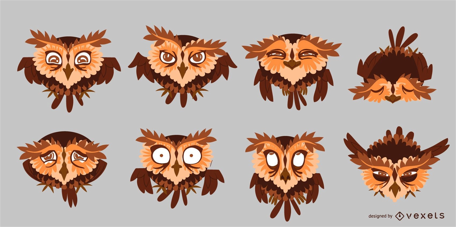 Owl Illustration Cartoon Pack