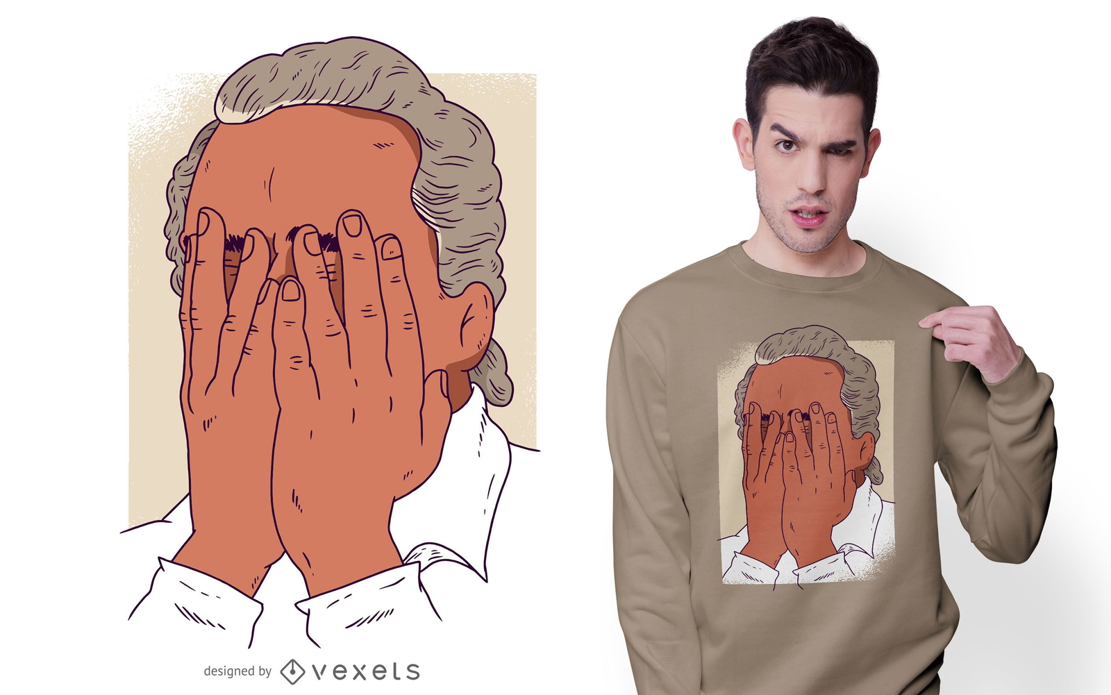 Facepalm man t-shirt design