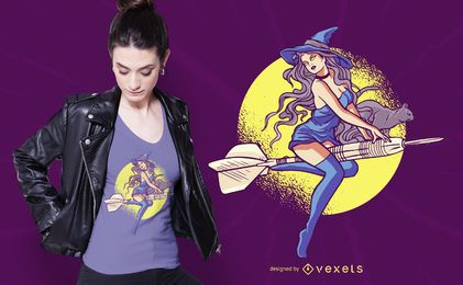 Darts Witch T-shirt Design Darts Witch T-shirt Design