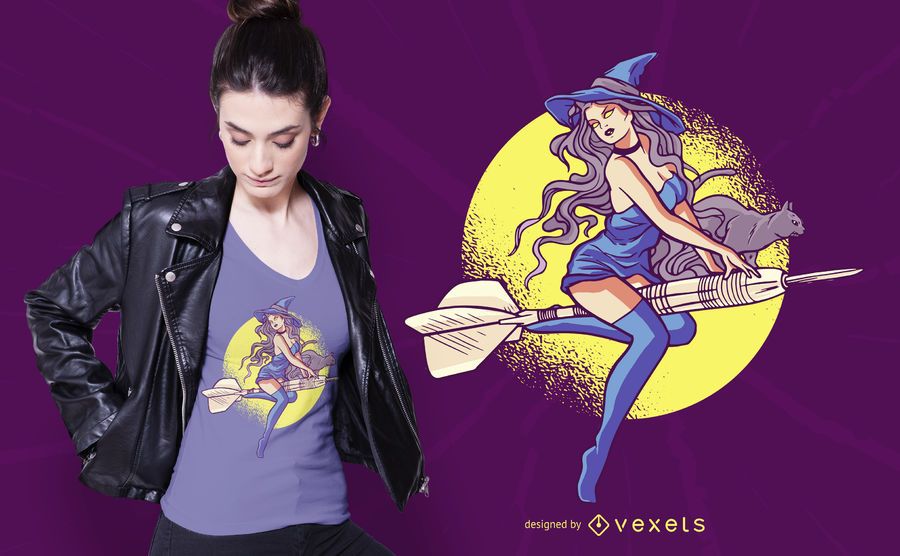 Diseño de camiseta de bruja de dardos Diseño de camiseta de bruja de dardos