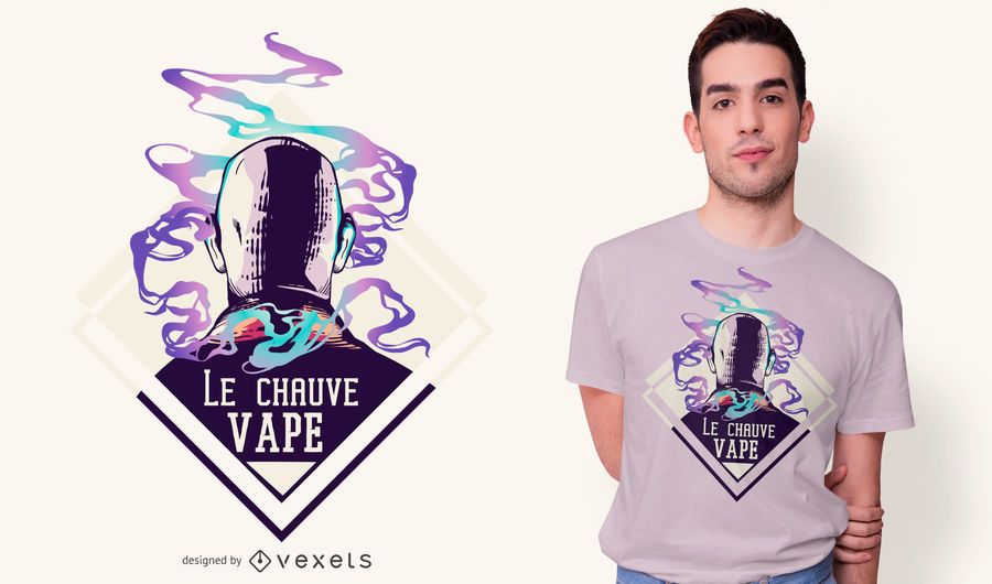 Bald vape t-shirt design Bald vape t-shirt design