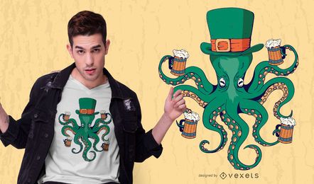 Diseño de camiseta de pulpo de san patricio Diseño de camiseta de pulpo de san patricio
