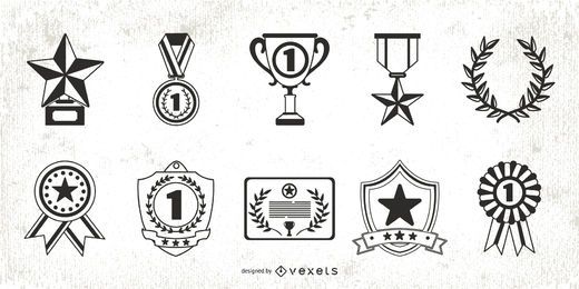Flat Stroke Award Elements Pack