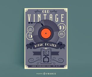 Viejo diseño de carteles de música vintage Viejo diseño de carteles de música vintage