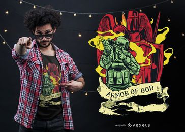 Diseño de camiseta de armadura de dios Diseño de camiseta de armadura de dios