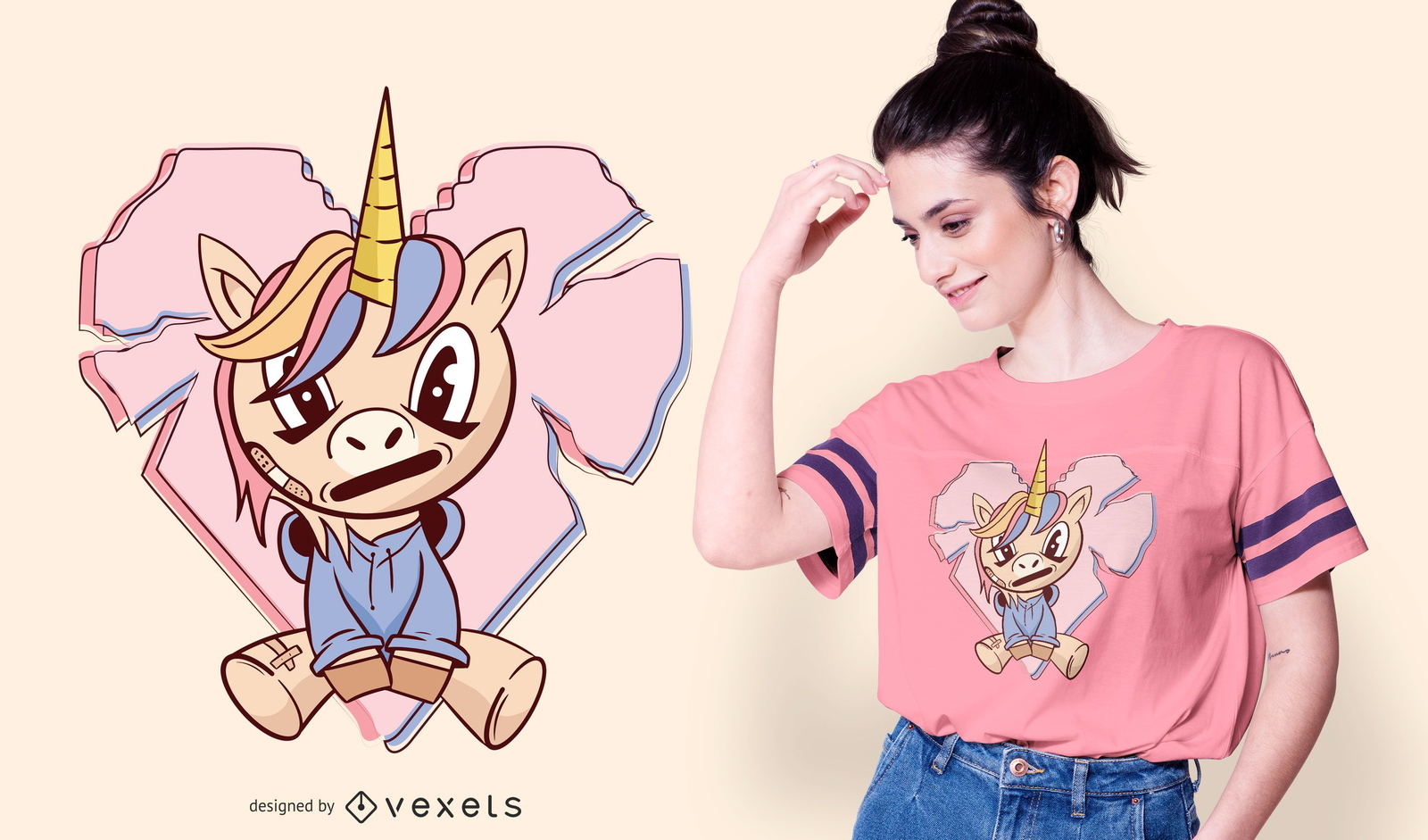 Anime Einhorn T-Shirt Design