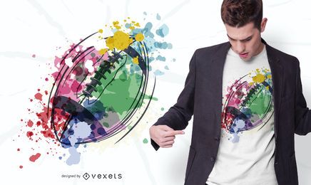 Watercolor rugby ball t-shirt design Watercolor rugby ball t-shirt design