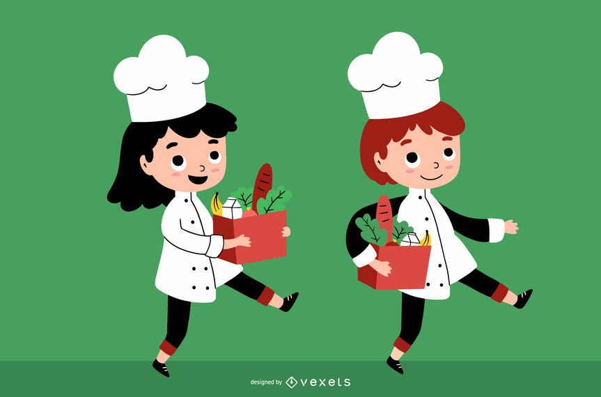 Conjunto de diseño de personajes de chef Kids Conjunto de diseño de personajes de chef Kids