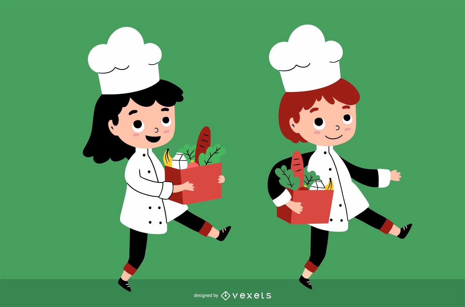Conjunto de design de personagens Chef Kids