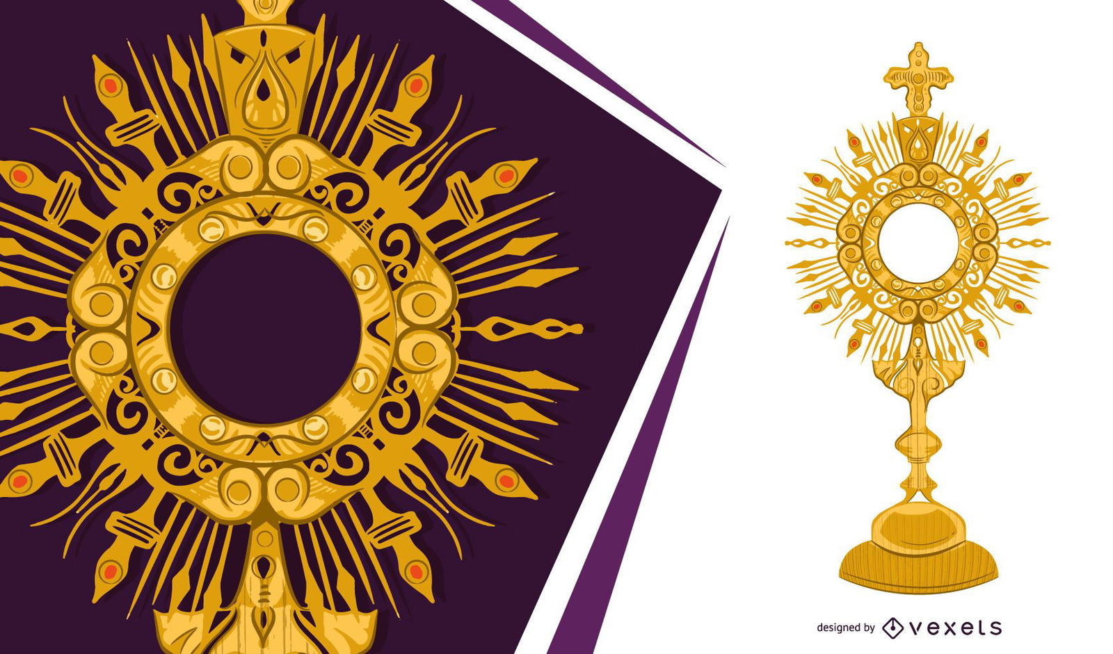 Download Golden Monstrance Object Design - Vector Download