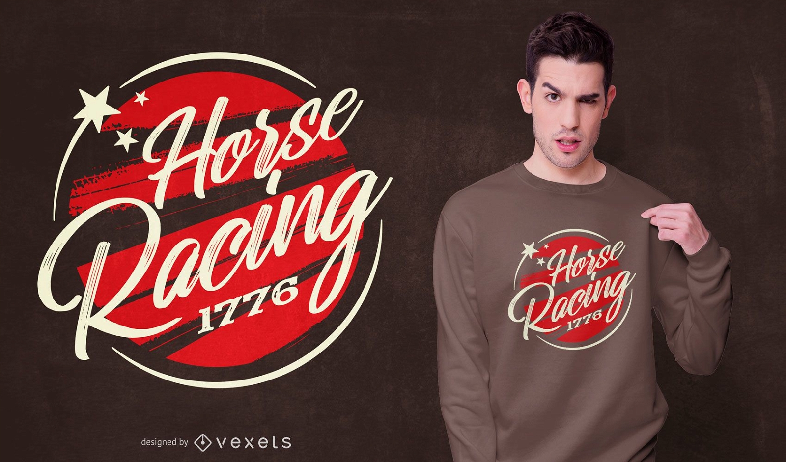 Dise?o de camiseta de carreras de caballos.