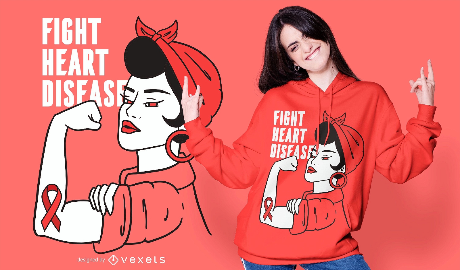 Fight heart disease t-shirt design