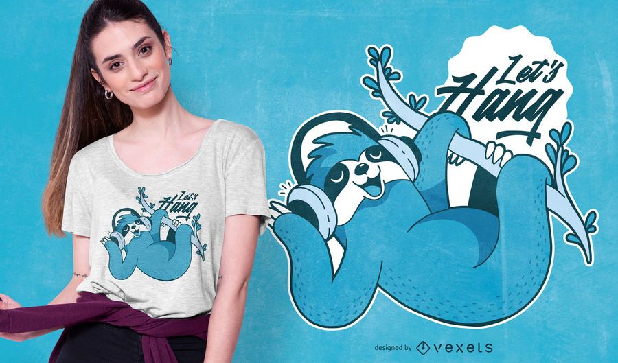 Diseño de camiseta de música sloth Diseño de camiseta de música sloth