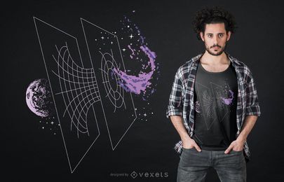 Diseño de camiseta de agujero de gusano Diseño de camiseta de agujero de gusano