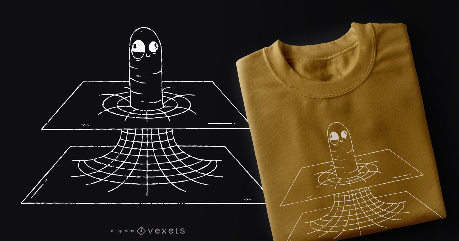 Diseño de camiseta divertida de agujero de gusano
