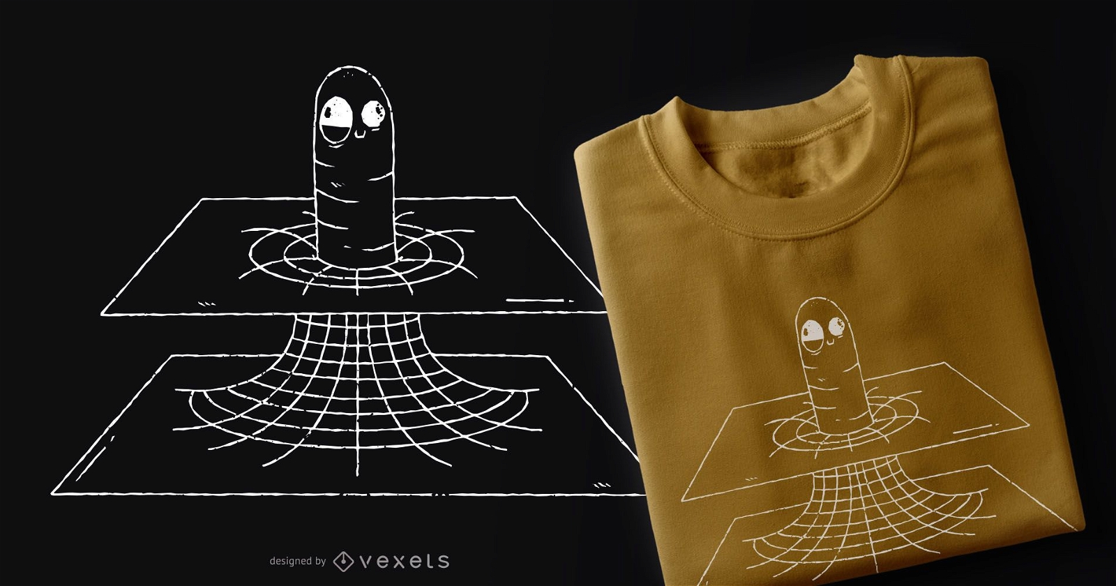 Wurmloch lustiges T-Shirt Design