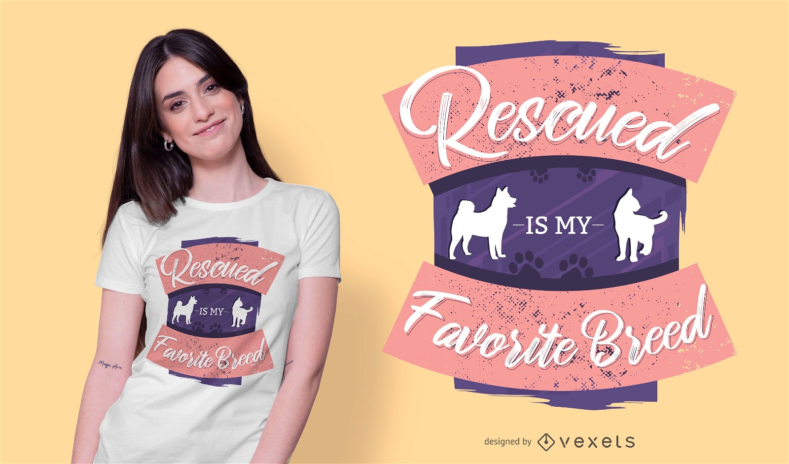 Design de camisetas de animais resgatados