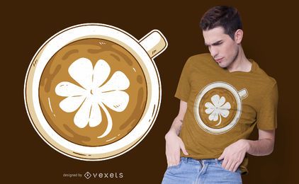 Design de camiseta trevo Latte art Design de camiseta trevo Latte art