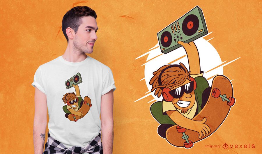Dj skater t-shirt design Dj skater t-shirt design