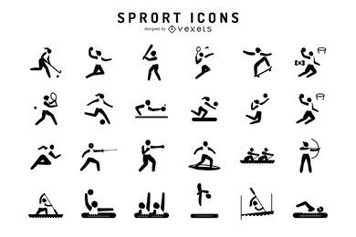 Conjunto de ícones de esportes de pessoas