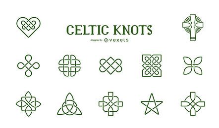 Symbolische Sammlung keltischer Knoten