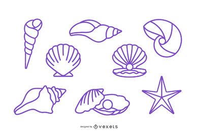Stroke Seashell Design Pack Stroke Seashell Design Pack