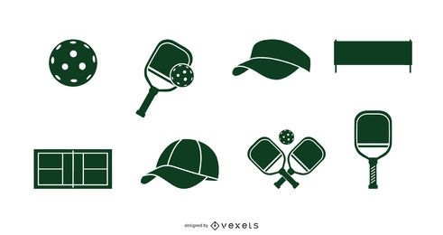 Pickleball Silhouette Elements Pack