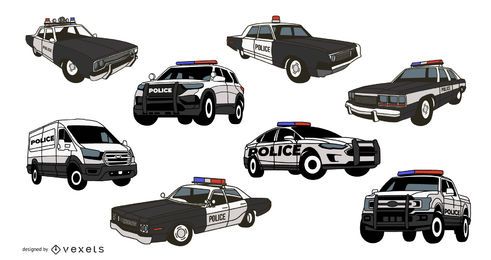 Paquete de ilustración de coche de policía Paquete de ilustración de coche de policía