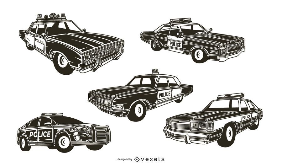 Police Car Silhouette Pack Police Car Silhouette Pack