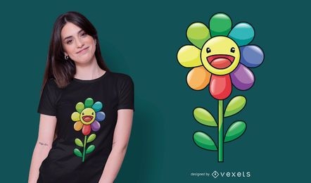 Glückliches Sonnenblumen-T-Shirt Design